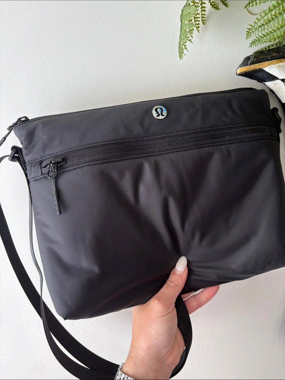 lululemon athletica Black Crossbody Messenger Bag & Changing Mat Insert